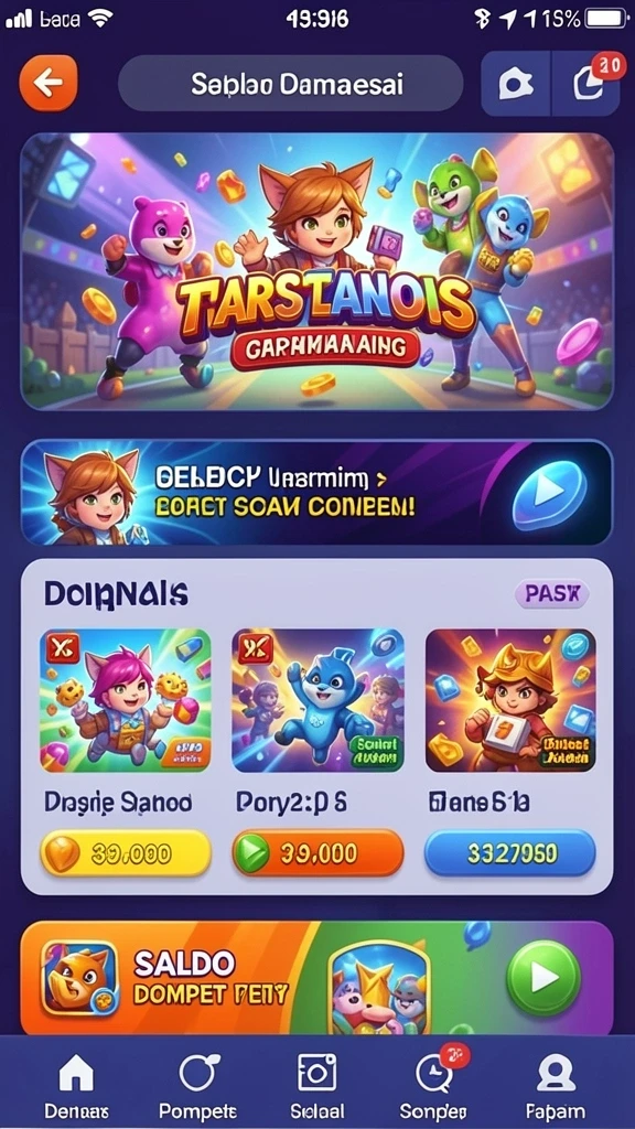 Tampilan menu utama GB777 yang menarik.