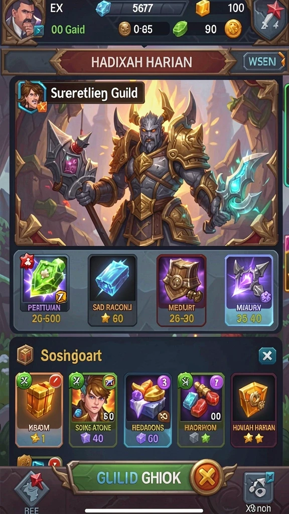 Screenshot karakter yang dapat Anda pilih dengan berbagai kostum.