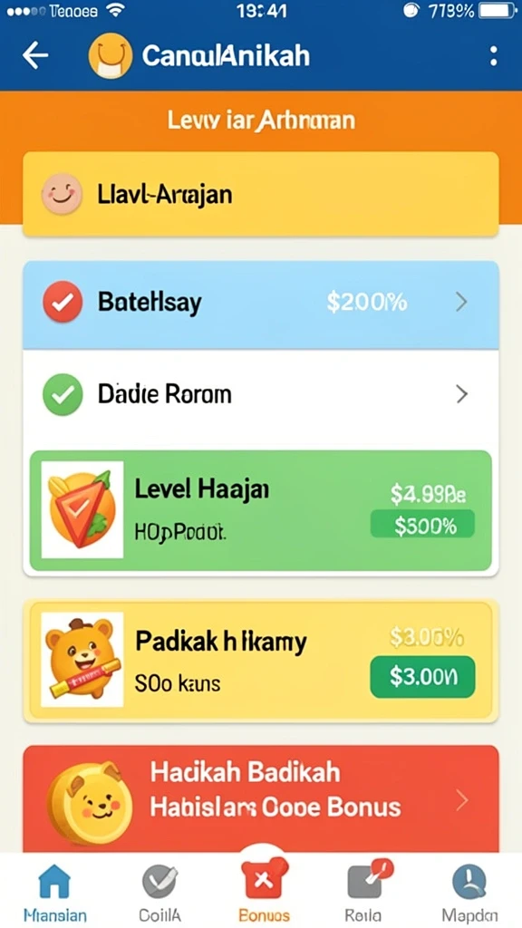 Tampilan level yang menarik dan menantang.