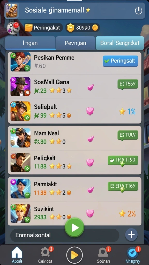 Fitur sosial untuk berkompetisi dengan teman.