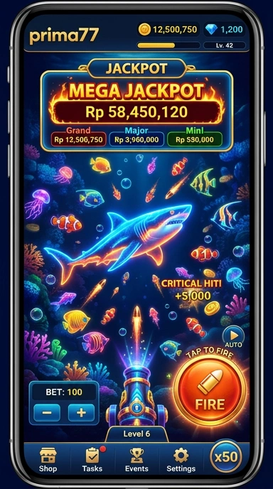 prima77 — layar beranda